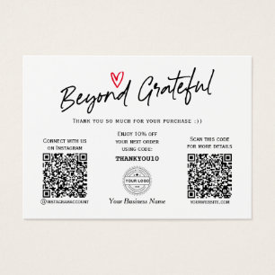 Modern Trendig Calligraphy QR code Gift-certifikat Visitkort