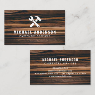 Modern Trendig Carpentry Service och Handyman Wood Visitkort