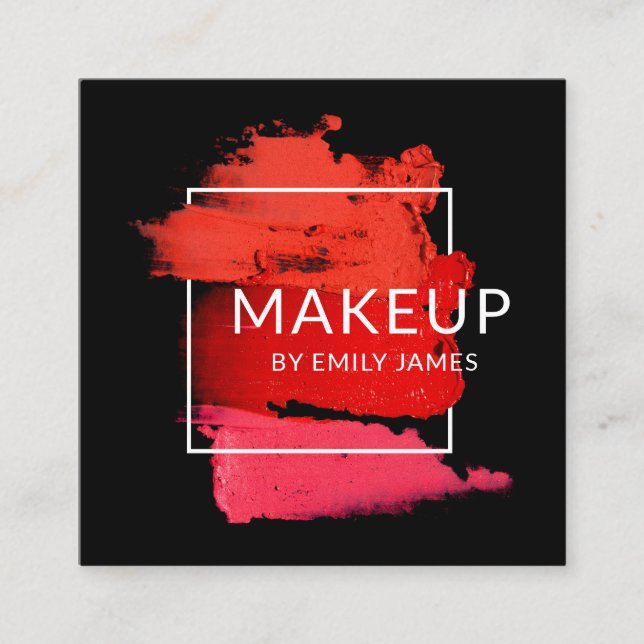 Modern Trendig Chic Makeup Artist Professionell Fyrkantigt Visitkort (Framsida)