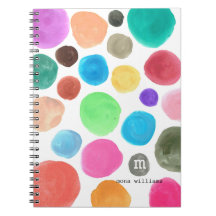 Modern Trendig Colorful Watercolor Circles Monogra