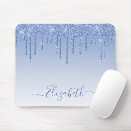 Modern Trendig Dammig Blå Glitter Stilfull Skrift Musmatta