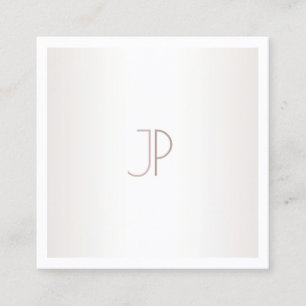 Modern Trendig Design Monogram Silver med enkel El Fyrkantigt Visitkort