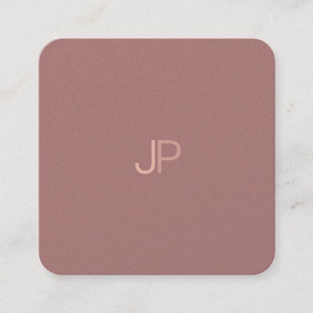 Modern Trendig Elite Design Monogram-mall Luxe Fyrkantigt Visitkort (Framsida)