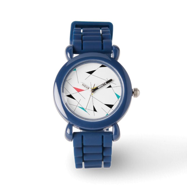 Modern, trendig, enkel, roligtens geometriska graf armbandsur (Framsida)