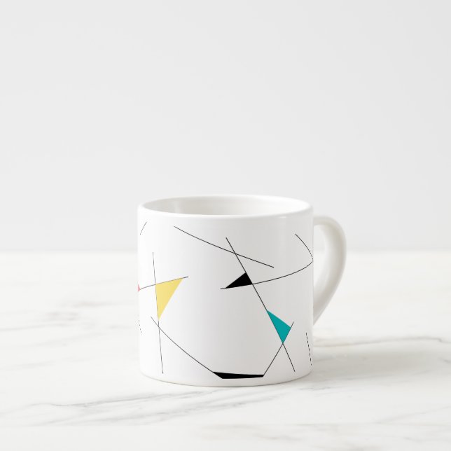 Modern, trendig, enkel, roligtens geometriska graf espressomugg (Framsida höger)