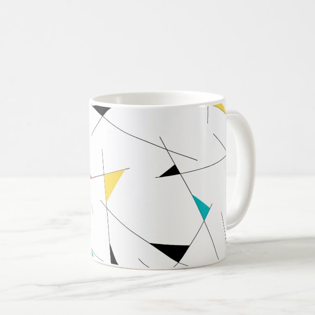 Modern, trendig, enkel, roligtens geometriska graf kaffemugg (Framsida höger)