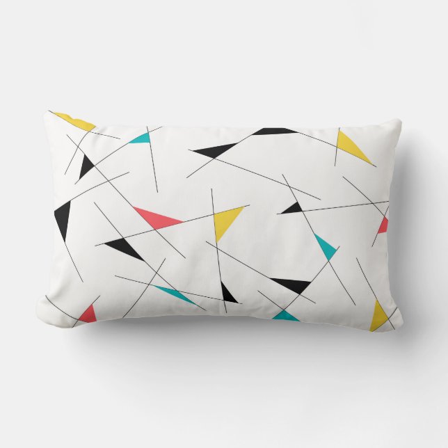 Modern, trendig, enkel, roligtens geometriska graf lumbarkudde (Framsida)
