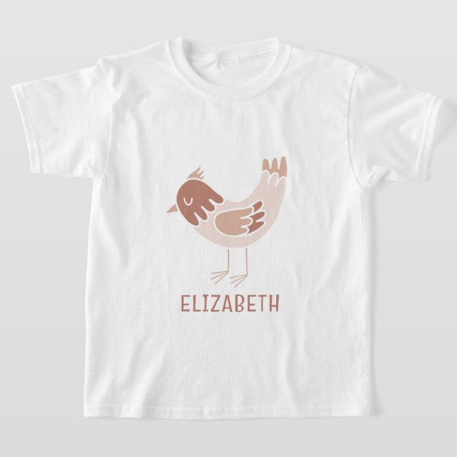 Modern, trendig fågel anpassad design t shirt (Laydown)