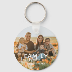 Modern Trendig-familj är för evigt foto Nyckelring