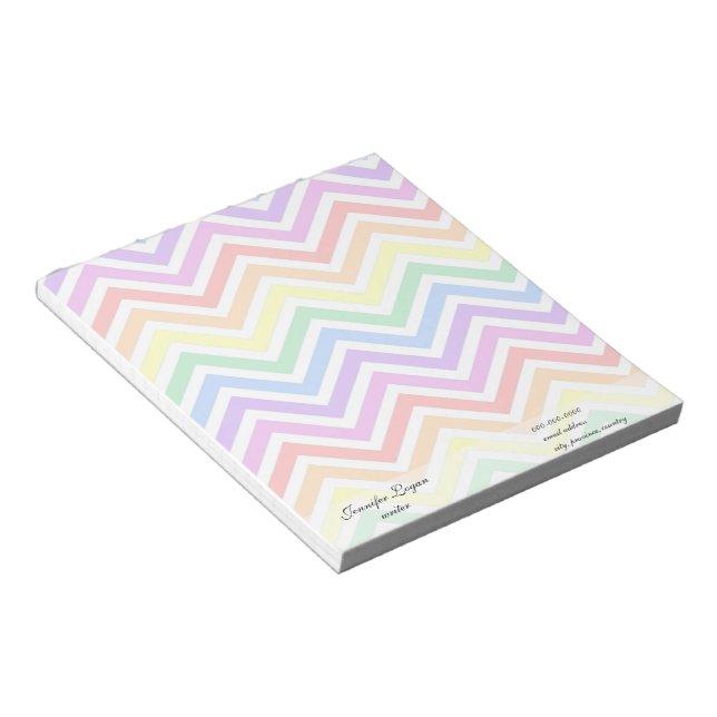 modern, trendig färgrik regnbåge chevron sicksack anteckningsblock (Vinklad)