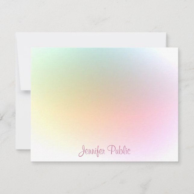 Modern trendig - färgstark mallkalligrafiskript anteckningskort (Framsida)