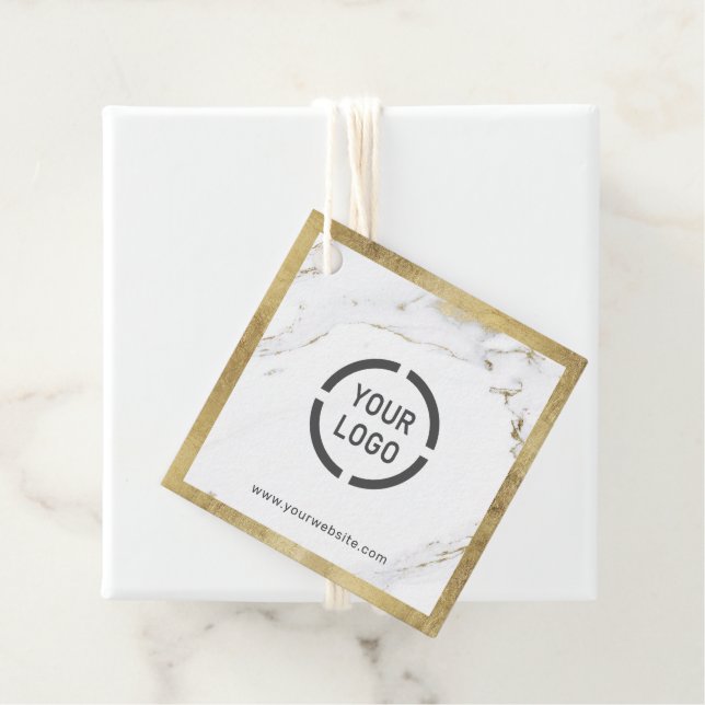 Modern Trendig faux guld marble product hang märkr Gåvor Etiketter (På plats)