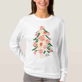 MODERN Trendig festive Retro julgran helgdag T Shirt