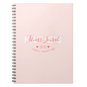 Modern Trendig Fitness Journal Rosa Anteckningsbok