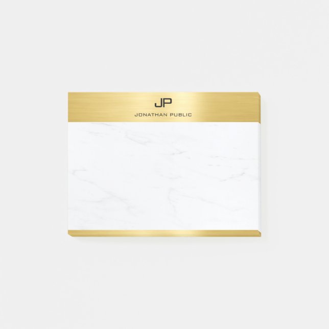 Modern Trendig för Elegant av den vita marmormalle Post-it Block (Framsida)
