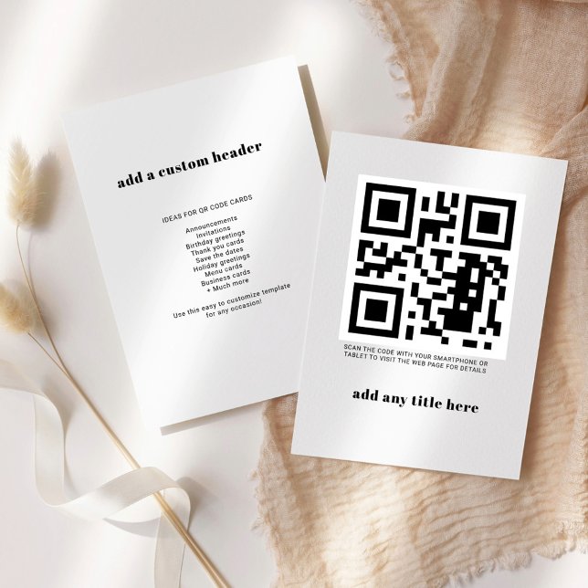 Modern Trendig för QR-anpassningsbar Anteckningskort (QR Code Business Personal Ideas Note Card)