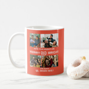 Modern trendig Glad och Ljus Familjefoto Kaffemugg