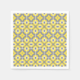 Modern Trendig Grått och White Mosaic Mönster Pappersservett