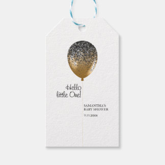 Modern Trendig Guld Bebis Shower Ballong Presentetikett