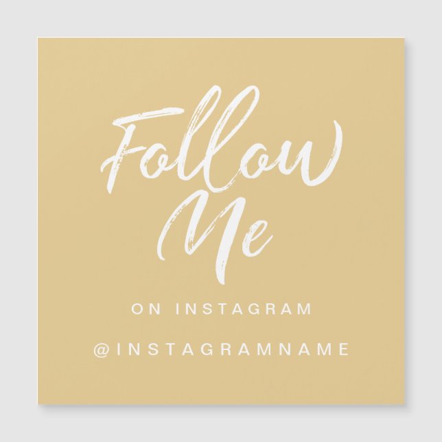 Modern Trendig Gult Social Media följer mig Magnet (Framsida)
