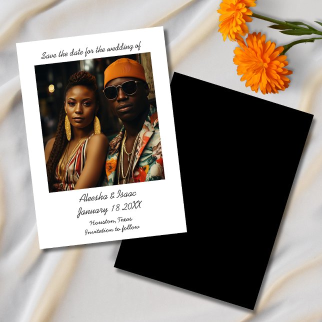 Modern Trendig-handskriven typografi ett foto Spara Datumet (Skapare uppladdad)