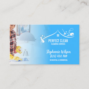 Modern Trendig House Städning Maid Janitorial Busi Visitkort