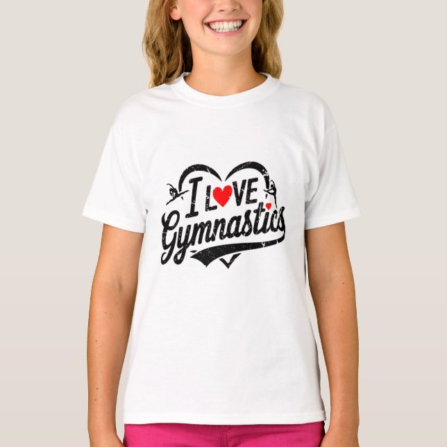 Modern Trendig I kärlek Gymnastics T Shirt (Framsida)