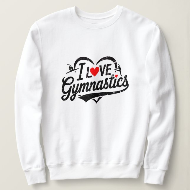 Modern Trendig I kärlek Gymnastics T Shirt (Design framsida)
