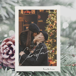 Modern Trendig jul | Romantiskt par Photo Tack Kort