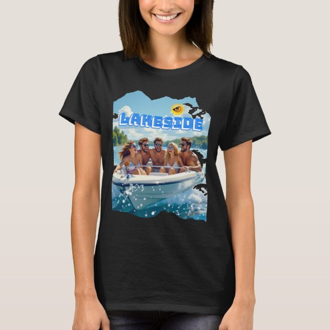 Modern Trendig Lakeside T Shirt (Framsida)