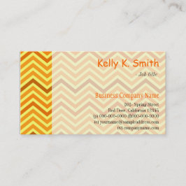 Modern, trendig, ljust gult chevron zigzag visitkort