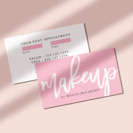 Modern Trendig Makeup-skript Möte Rosa Visitkort