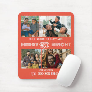Modern trendig Merry och Bright Family Photo Musmatta