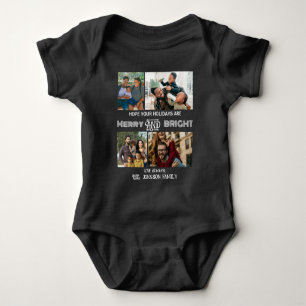 Modern trendig Merry och Bright Family Photo T Shirt