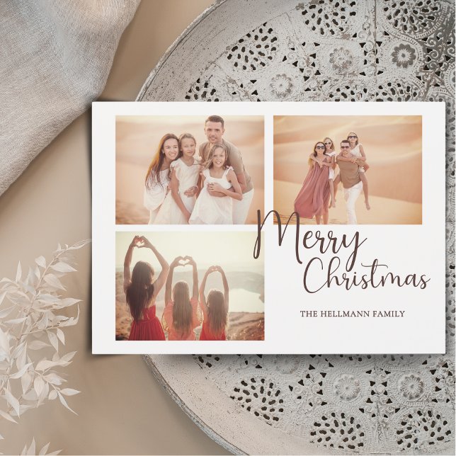 Modern trendig minimalistfoton God jul Julkort (Skapare uppladdad)