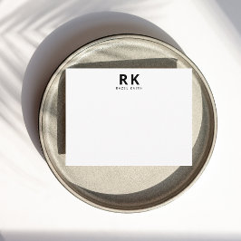 Modern Trendig - minimalistisk svart två-monogram Anteckningskort