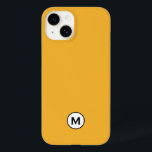 Modern Trendig Mustard Gult Monogram<br><div class="desc">Modern Trendig Mustard Gult Monogram Emblem Phone Case. Enkelt svart och vitt monokulärt emblem med en första monogrammerad typgrafi på en ljus senapsbakgrund av gulten.</div>