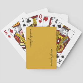 Modern Trendig Mustard Gult Monogram Fullt Namn Casinokort