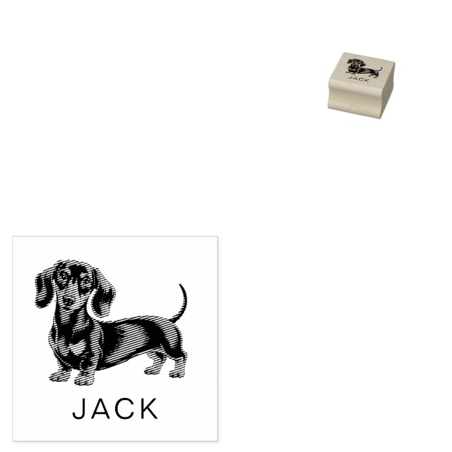 Modern Trendig Personlig Dachshund  Stämpel (Stämplad)