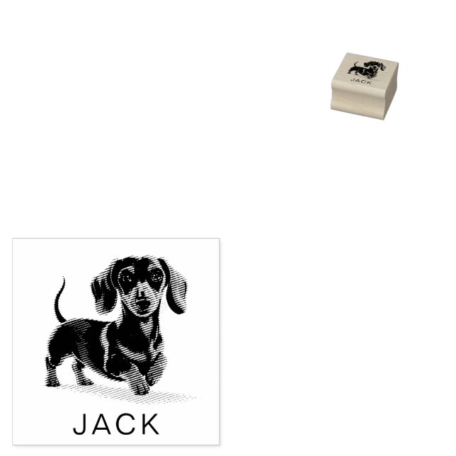 Modern Trendig Personlig Dachshund  Stämpel (Stämplad)