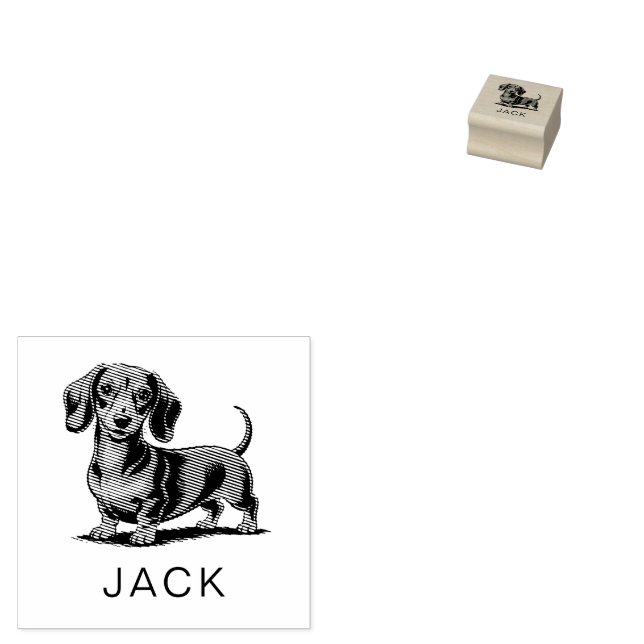 Modern Trendig Personlig Dachshund  Stämpel (Stämplad)