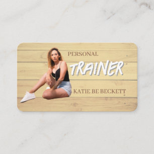 Modern Trendig Personlig Fitness Tränare Foto Bus Visitkort