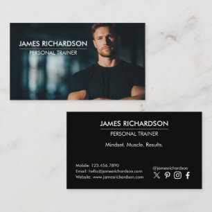 Modern Trendig Personlig Tränare Fitness Coach Fot Visitkort