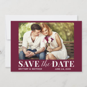 Modern Trendig Photo Burgundy Spara Datumet