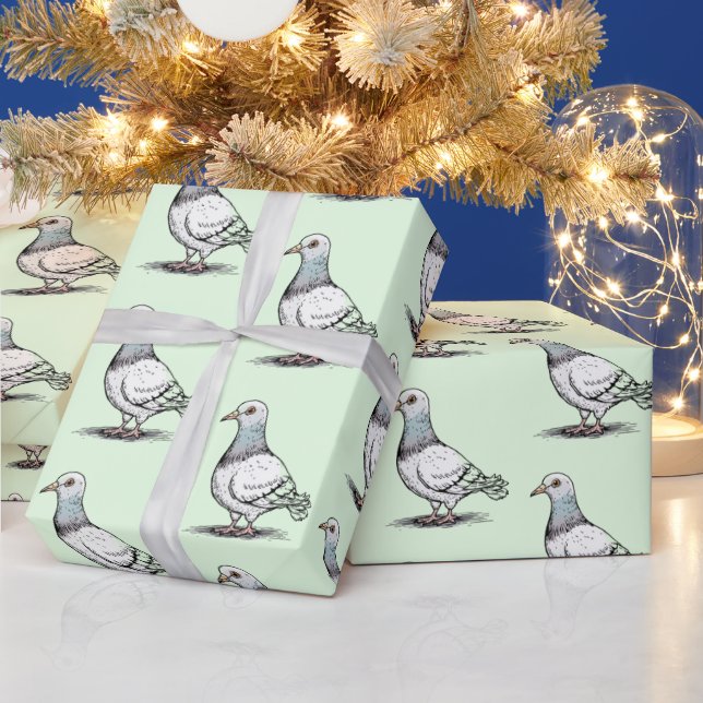 Modern Trendig Pigeon-design Mönster Presentpapper (Helgdagar)