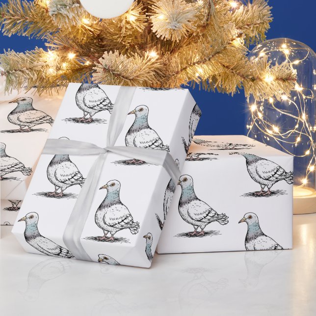 Modern Trendig Pigeon-design Mönster Presentpapper (Helgdagar)