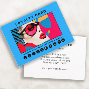 Modern trendig popart Loyalty 10 Salon Visitkort