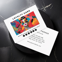 Modern trendig popup Loyalty 5 Nagel Lash Visitkort