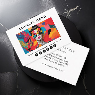 Modern trendig popup Loyalty 5 Nagel Lash Visitkort