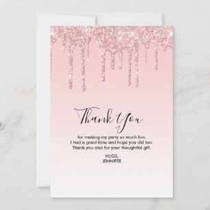Modern Trendig Rosa FAUX Liquid Glitter Tack Kort